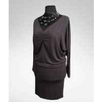 Sukienka Edith XXL nietoperz z dekoltem w szpic